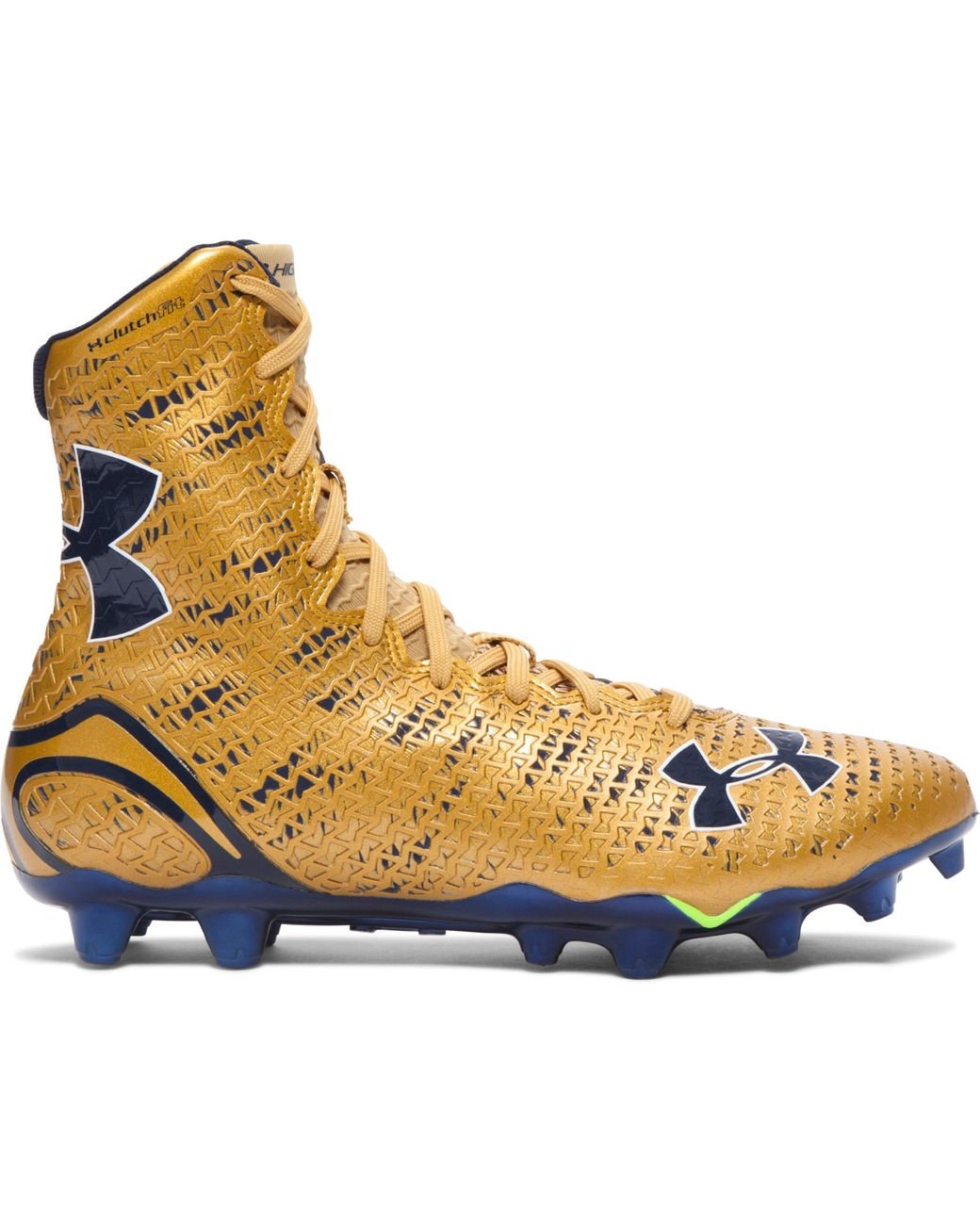 Gold and white under armour football cleats sale